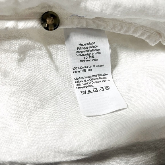 Baird Mcnutt J. Crew Women’s Medium Irish Linen White Button Down Business EUC - Picture 8 of 13